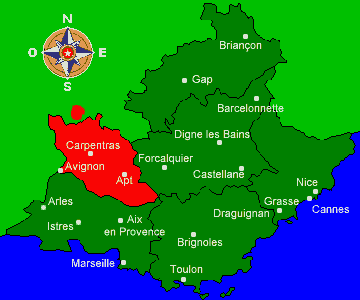 Le dpartement de Vaucluse dans la rgion Provence-Alpes-Cte d'Azur